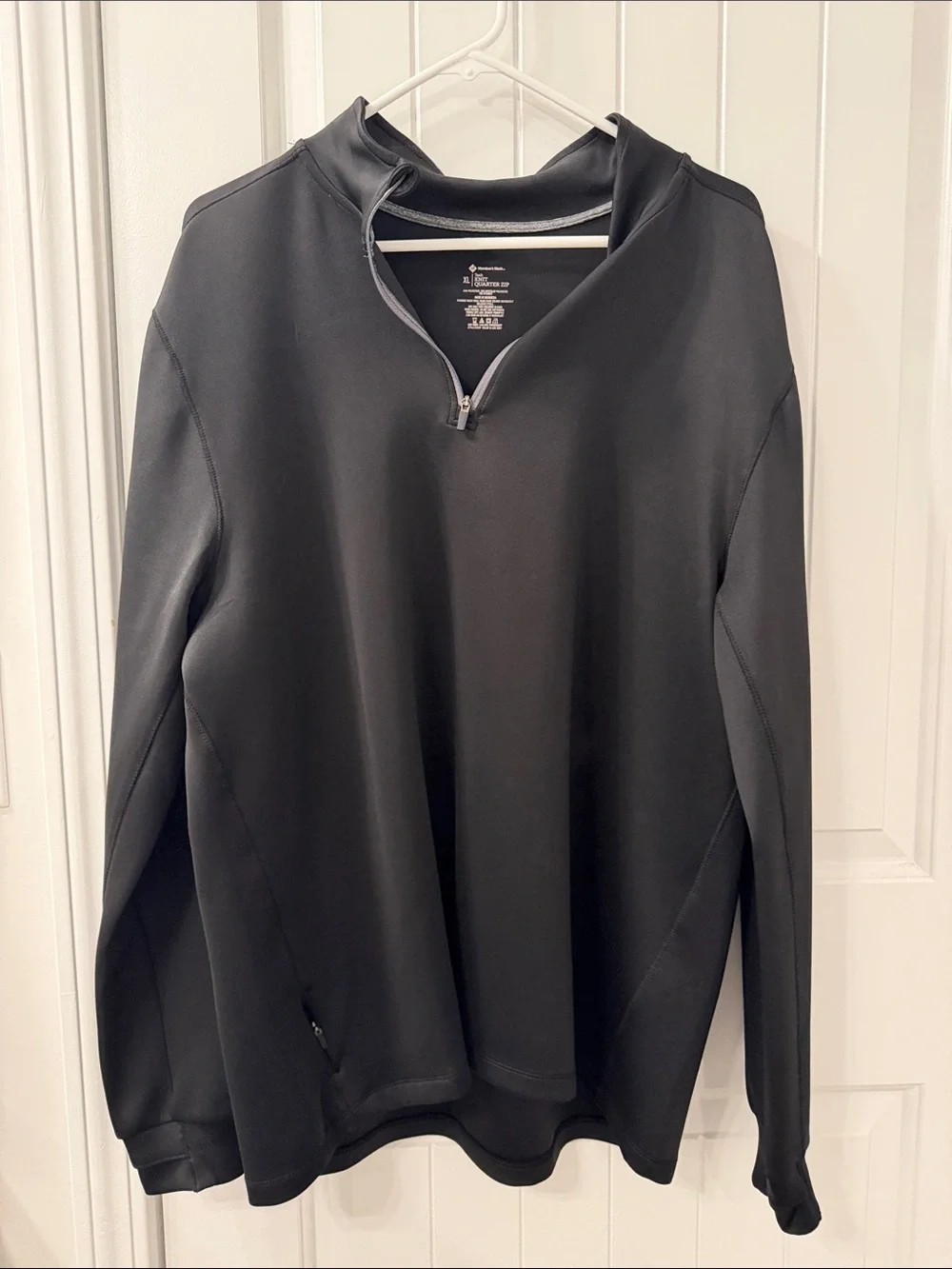 Xl Men's Black Quarter-Zip Performance Sweater